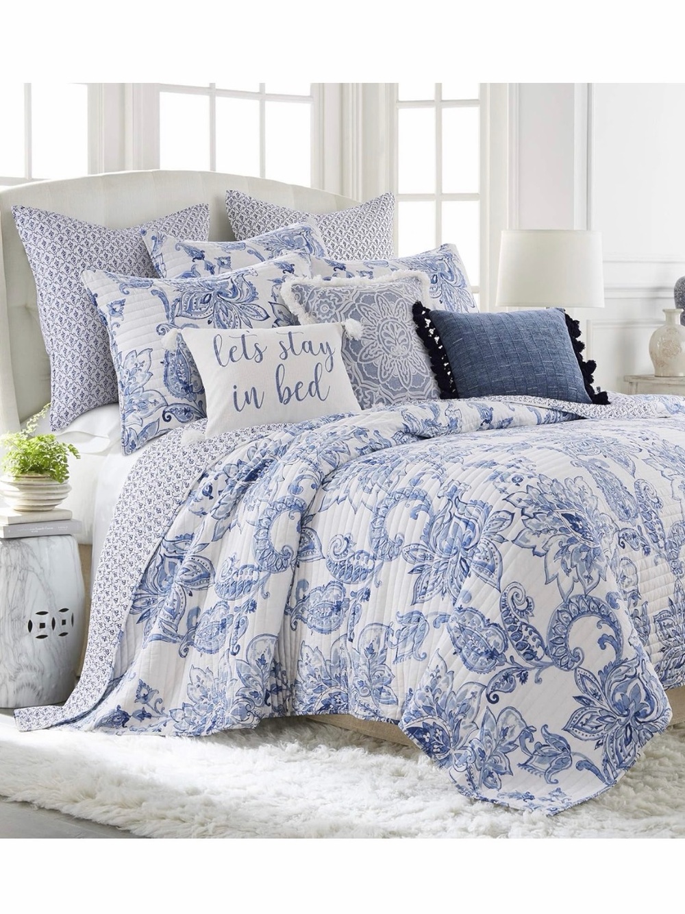 Levtex Home - Quilt Set - King/Cal King Quilt - Floral Paisley - Cotton